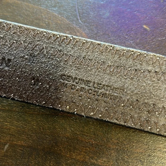 Enmon Metallic Leather Belt Texured M Gray Brown Silver Vintage Snake Print - Picture 4 of 7